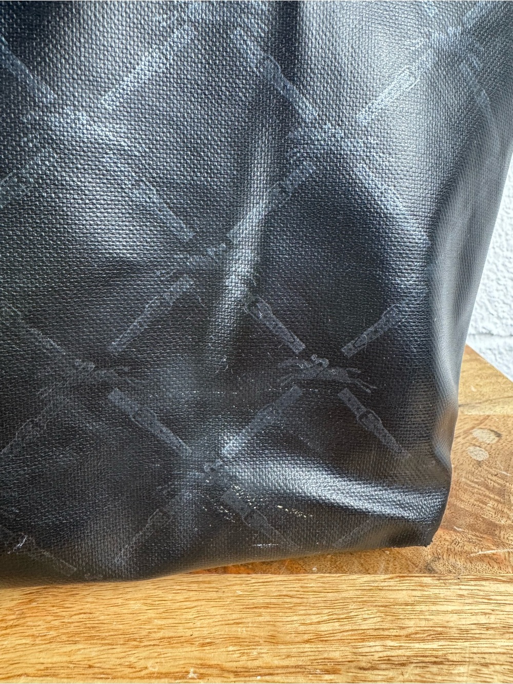 Longchamp Le Pliage Black Metallic Equestrian Logo Tote Bag Made in France - Picture 3 of 16